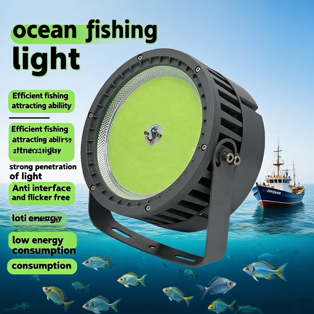 Hot Sale 500W 800W 1000W Fish Attracting Night Fishing Lamp Marine Squid Red Green Cyan LED Fishing Lights for Docks Boats