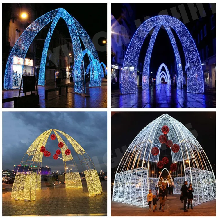 LED Christmas Lighting Tunnel Decorations Large 3D Arch Motifs
