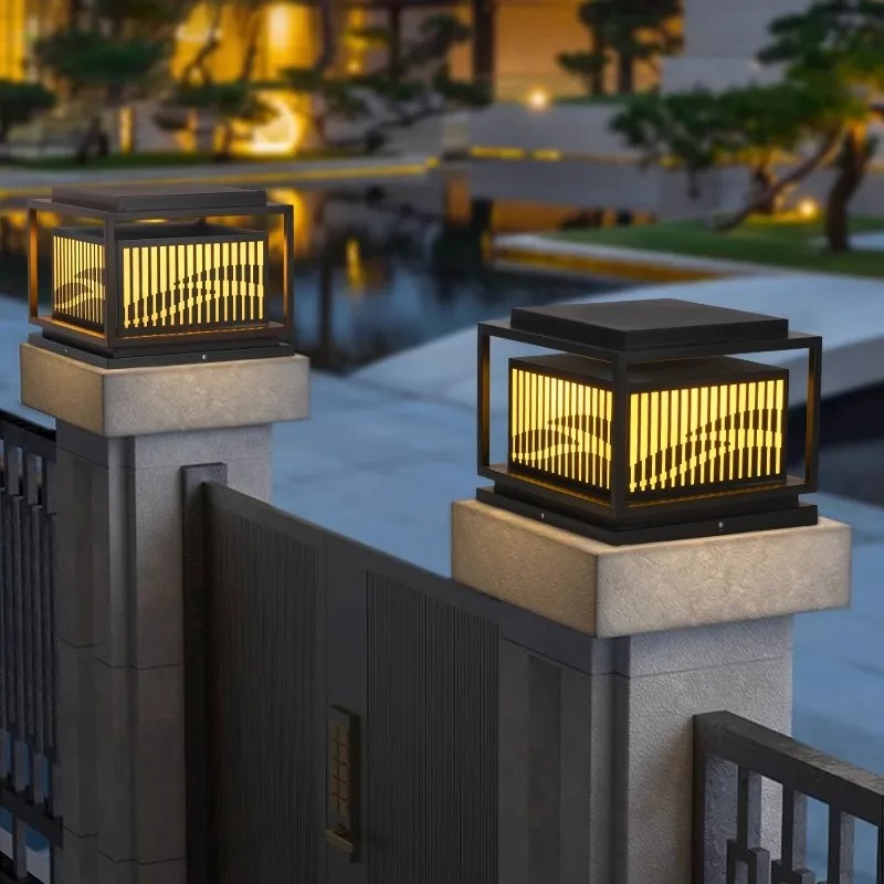 2024 Outdoor LED Courtyard Light Waterproof Aluminum Street Lamp With Pillar Top Fence Cap Door Post Landscape Facade Lighting