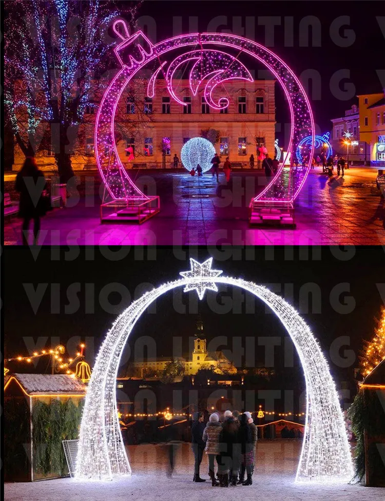 LED Christmas Lighting Tunnel Decorations Large 3D Arch Motifs