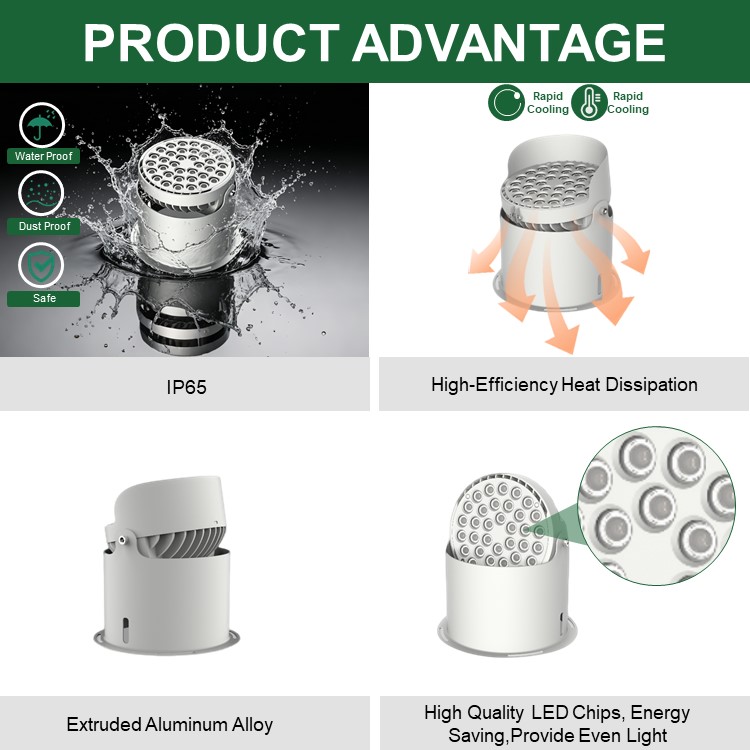 Underground Landscape Light Aluminum LED IP65 Waterproof High CRI Round Outdoor Garden Tree Lighting