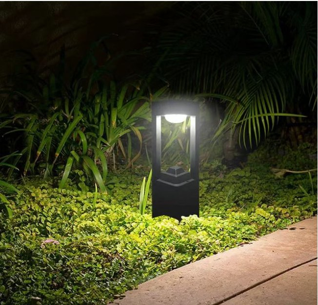 Black Aluminum LED Pathway Bollard Light Waterproof Outdoor Landscape Lighting