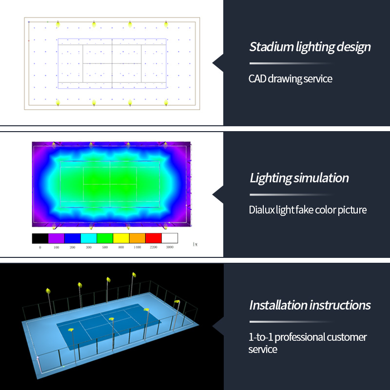 500W Anti-Glare Pickleball Court Light Outdoor IP66 Waterproof Tennis Court Stadium Lighting Outdoor Badminton Court Sport Light