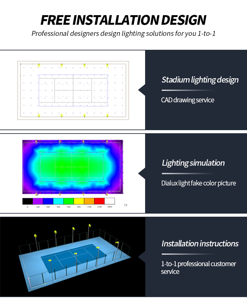 Anti-Glare Pickleball Court Light Outdoor IP66 Waterproof Tennis Court Stadium Lighting