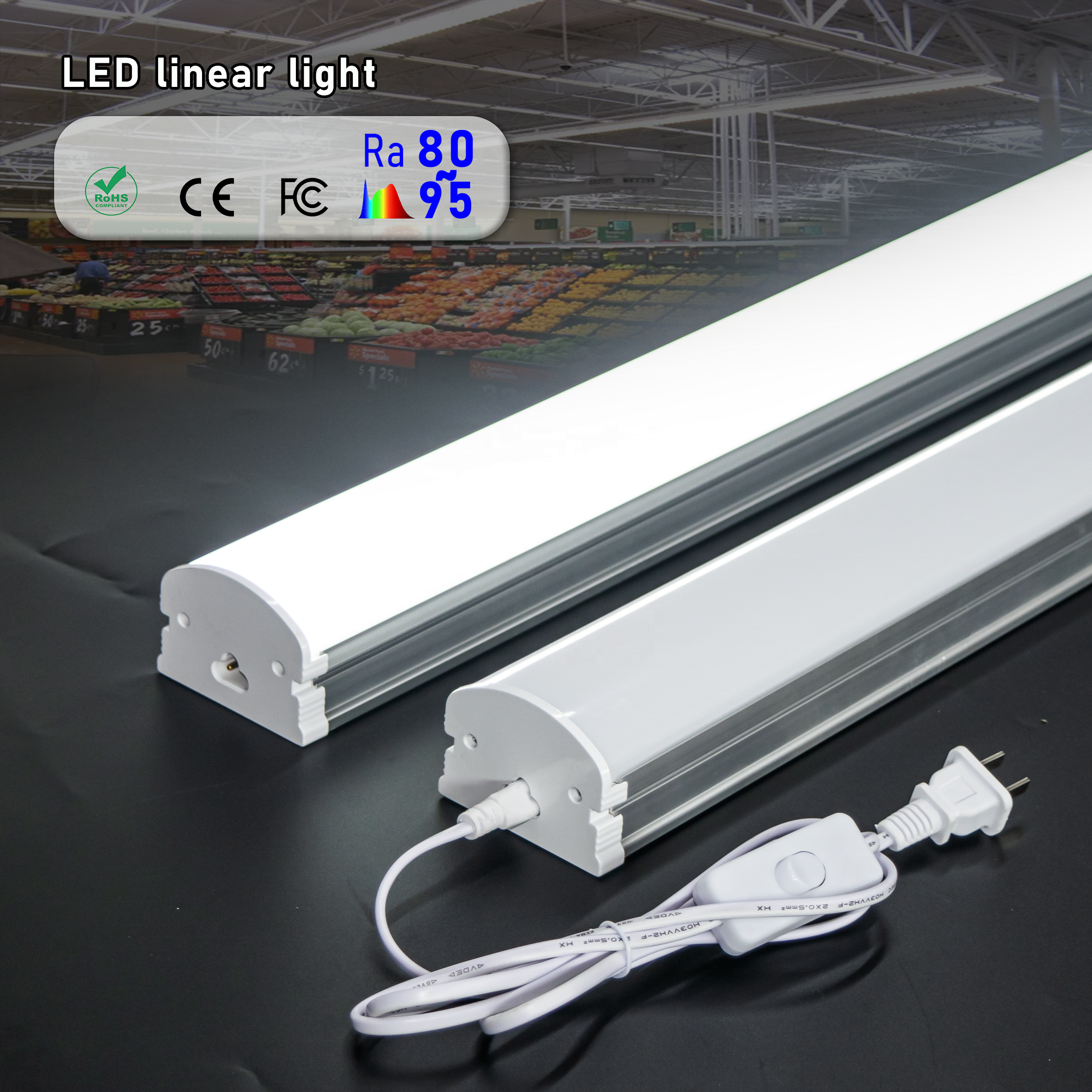 High Lumen 0.6/1.2/1.5/2.4metre Hanging Industrial Linear High Bay Light Led Linear Light