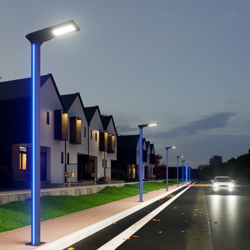 IP65 Waterproof Bollard Light ABS/PC Alloy 100W Integrated All in One Solar LED Outdoor Lighting