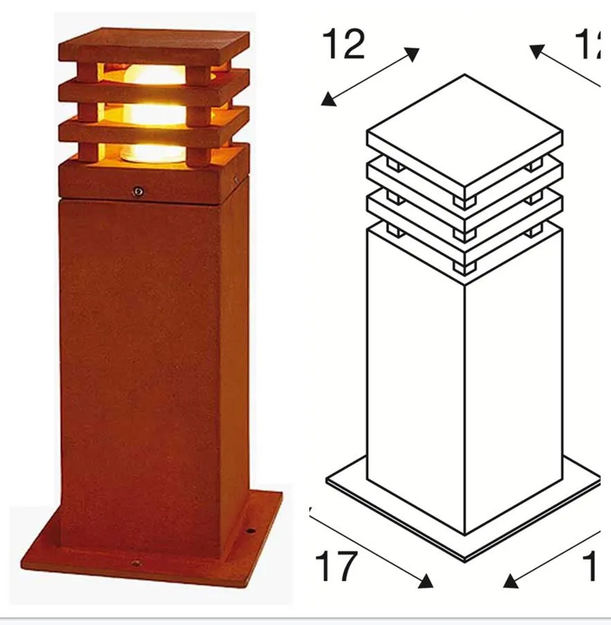 Rusted corten steel light box