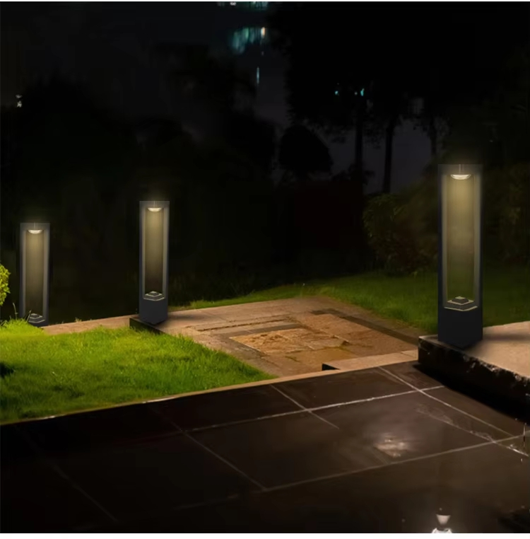 Black Aluminum LED Pathway Bollard Light Waterproof Outdoor Landscape Lighting