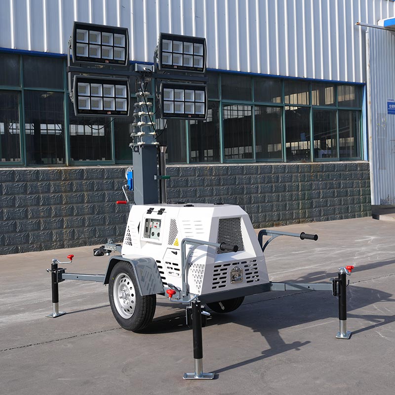 Self Contained Portable Light Tower With Battery Power For Silent Operation Portable Light Tower Battery