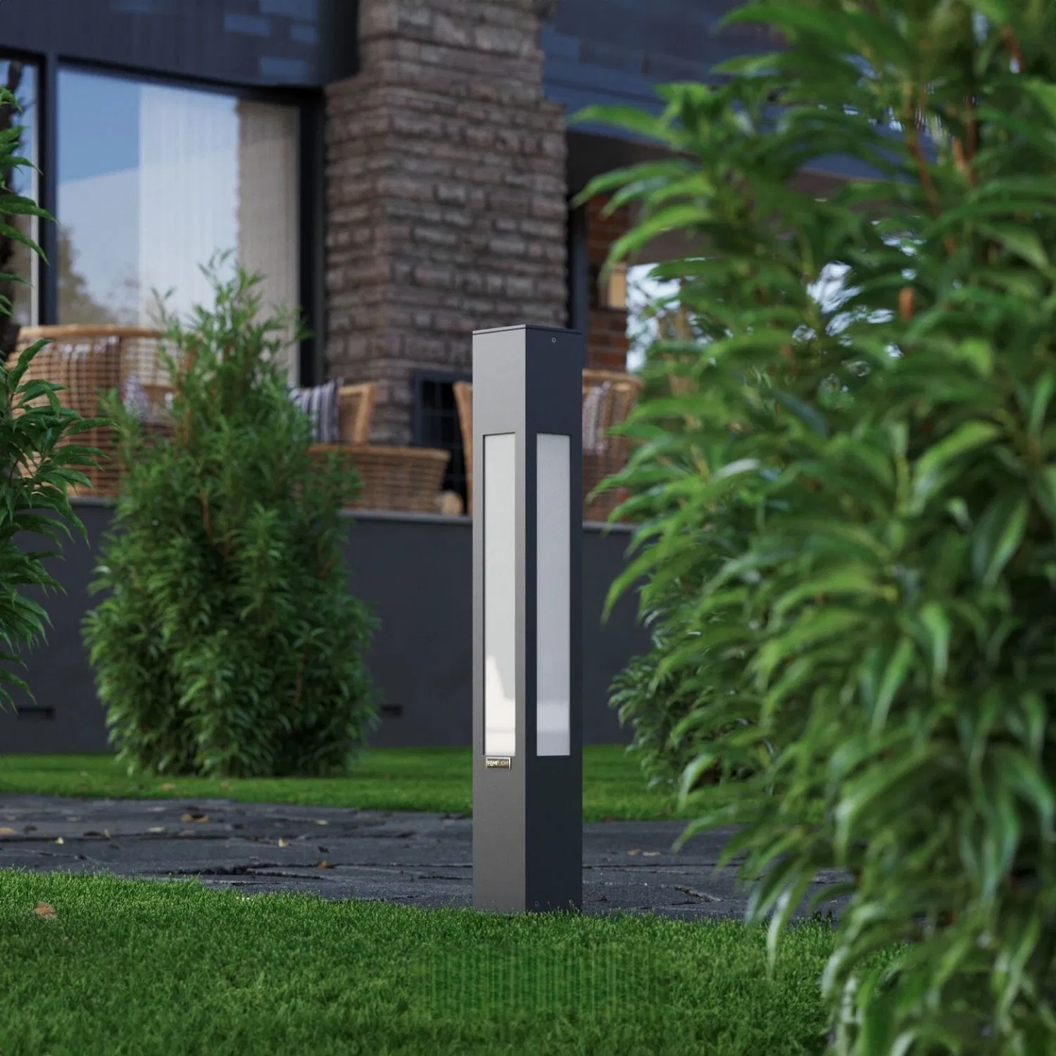 Luxera Bollard Light for Outdoor Garden Pathway LED Light Aluminum &amp; Plexiglass Body Waterproof Modern Landscape Lighting 75 Cm