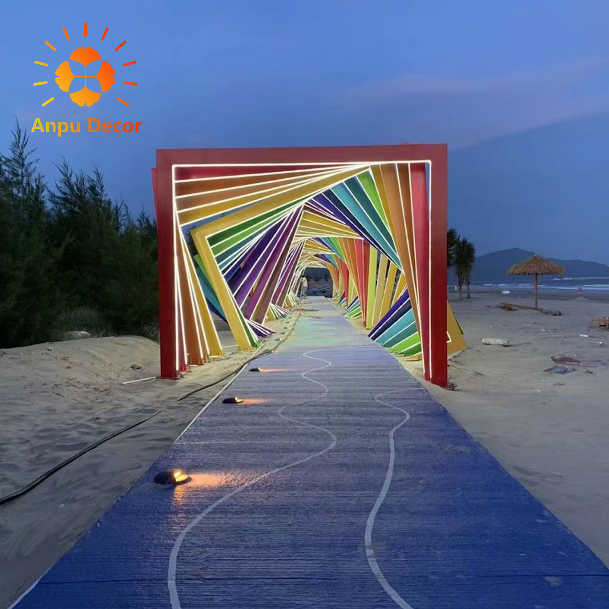 Outdoor RGB LED Modeling Light Square Ambient Lamp Park Decorative Light Waterproof Colorful Large Landscape Light