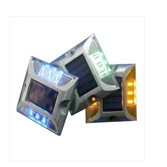 Aluminum Led Solar Panel Road Stud Dock Deck Strobe Light For Motorway Runway