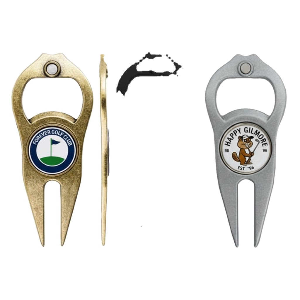 Premium Golf Divot Tool Custom Logo 6-in-1 Ultimate Factory with Ball Marker Divot Tool Single Prong