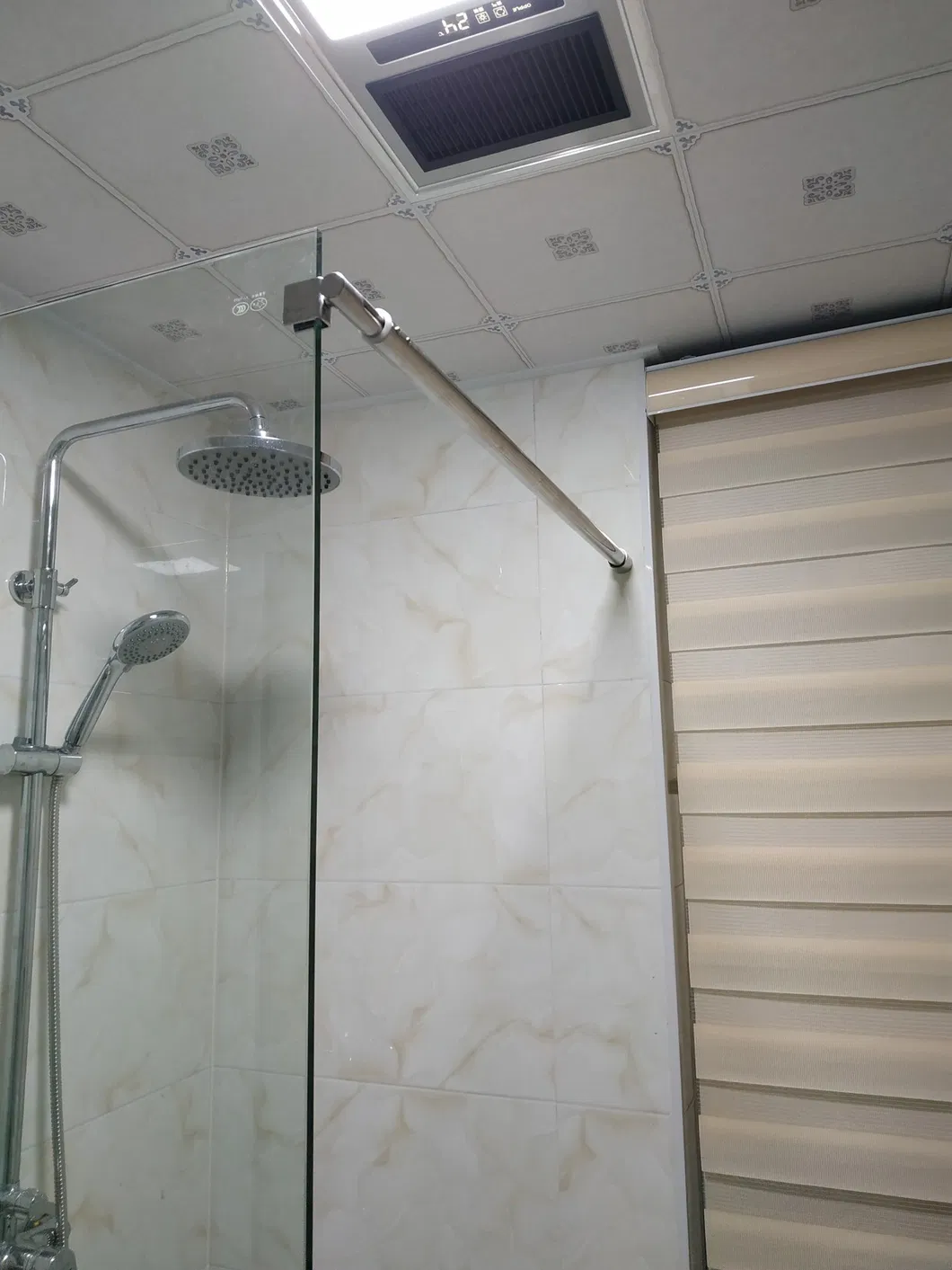 800-1200mm Bathroom Glass Support Bar Beveled Clip Shower Accessories