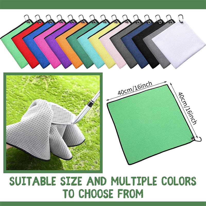 Custom Logo Embroidered Microfiber Magnet Golf Club Cleaner Colorful Magnetic Waffle Golf Towel Golf Accessories