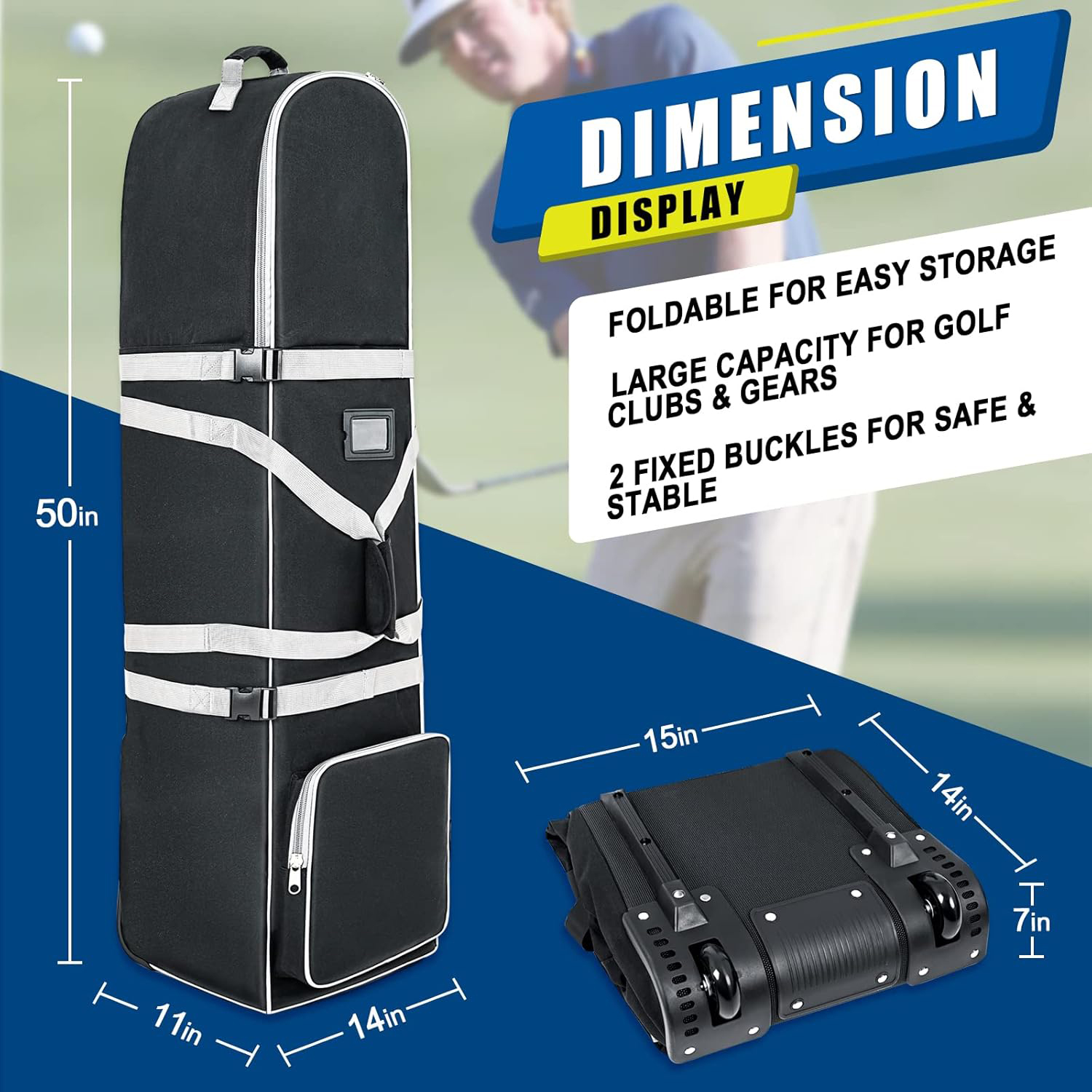 Wholesale OEM Custom Golf Club Travel Case HKB Model Soft Sided Lightweight Durable Padded Protection MOQ 50 Pcs
