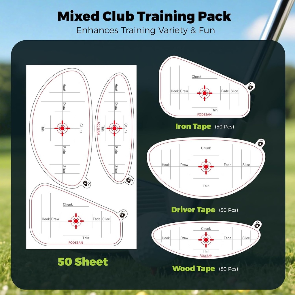 No-Residue Golf Impact Tape - 2026 Innovative High-Resolution Strike Stickers - Instant Swing Feedback