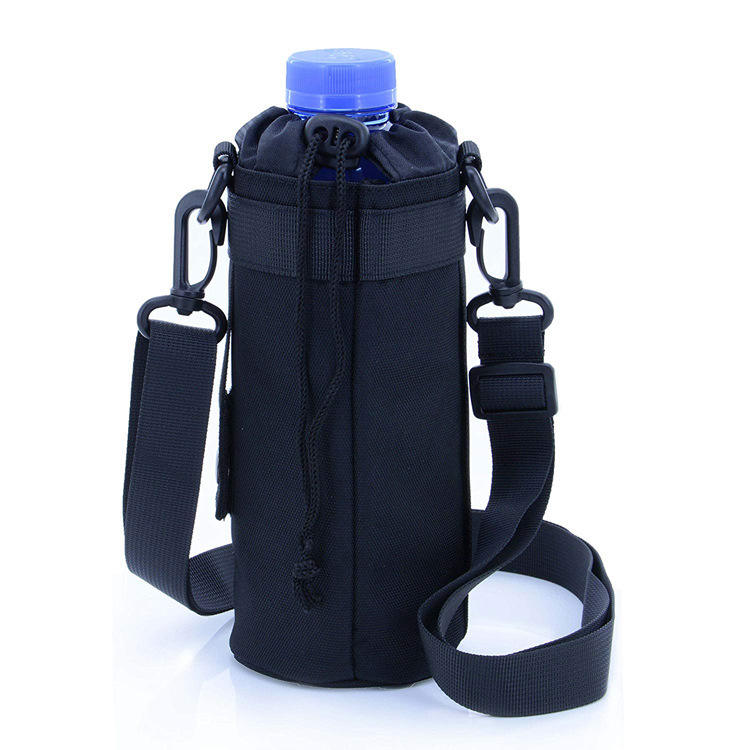Outdoor Travel Hiking Water Bottle Pouch Sleeve Bag Carrier Bag Holder With Strap Canvas Water Bottle Holder