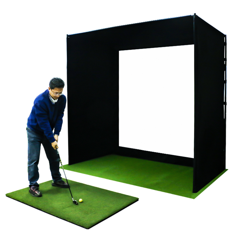 Konday Customized Indoor Golf Simulator Bay with Impact Screen Training Aids for Practice