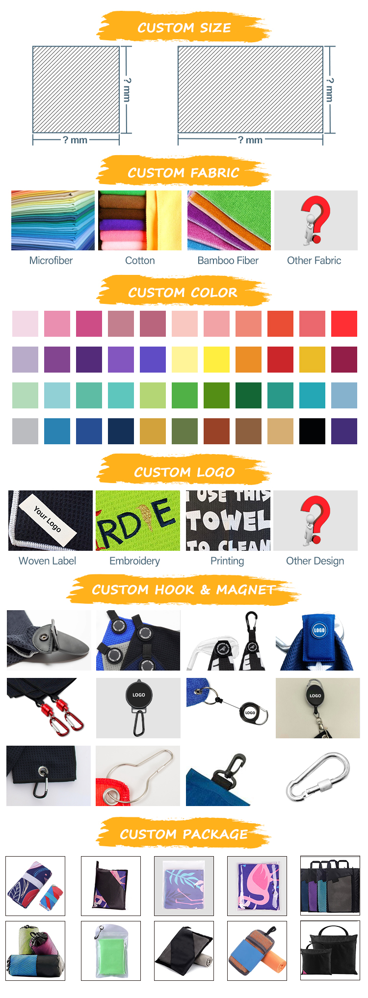 Golf Towel Color Options 1