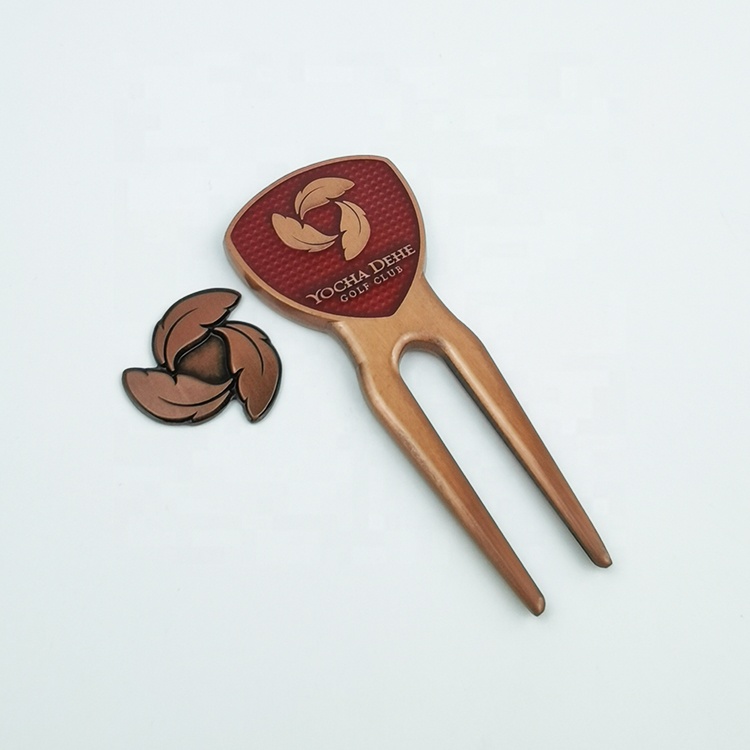 Antique Cooper Custom Engraved Logo Divot Repair Tool With Ballmarker Divot Repair Tools For Golf