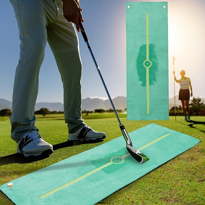 Swing Path Feedback Golf Putting Mat Instant Divot Impact Board with Record Detection Trainer Equipment Gift for Golfers