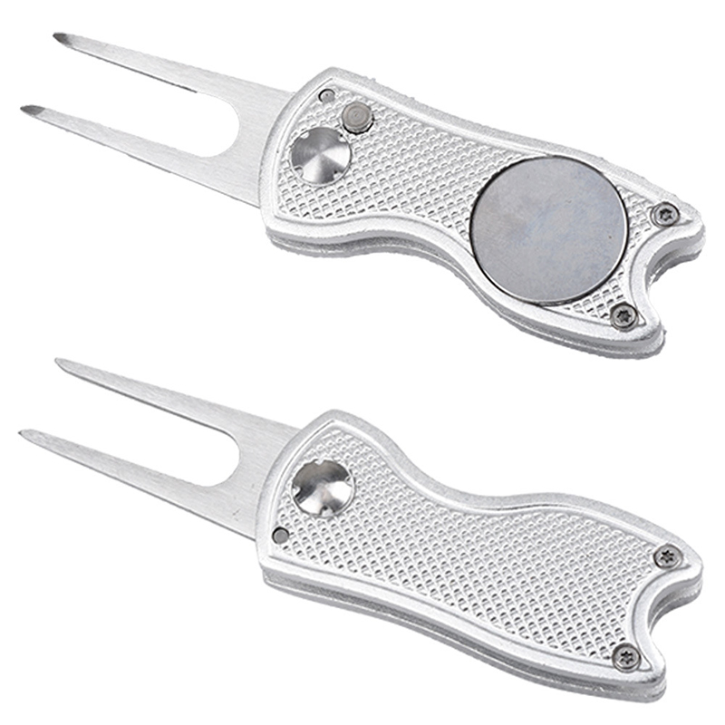Lightweight Aluminum Handle Retractable Golf Divot Tool Blank Metal Bulk Golf Divot Repair Tool With Ball Marker