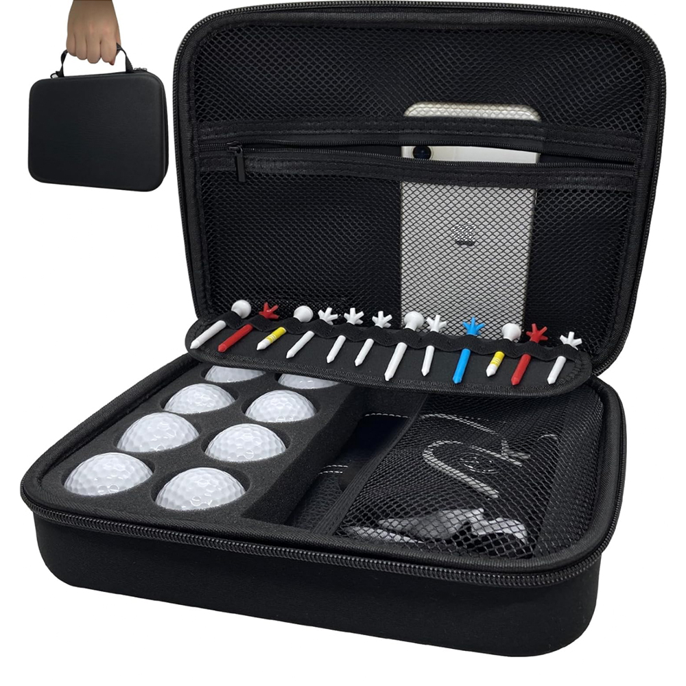 Customized EVA PU+Velvet Hard Shell Waterproof Shockproof Dustproof Outdoor Travel Portable Golf Ball Tool Case Customized Color