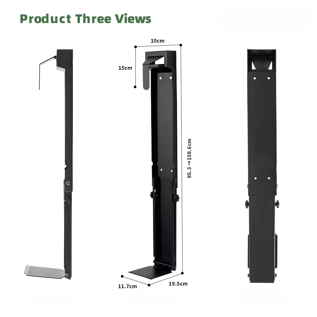 Wall Mount Metal Golf Bag Storage Stand with Air Spring Sliding System Sustainable Detachable Design Single Tier Holder