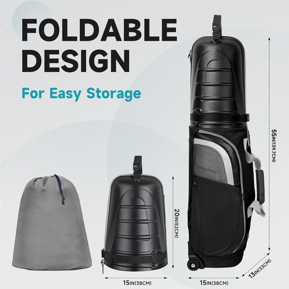 Custom Design Golf Travel Cover Bag Golf Clubs Airplane Travel Bag Hard Case Cover Lightweight Golf Travel Bag Hard Case