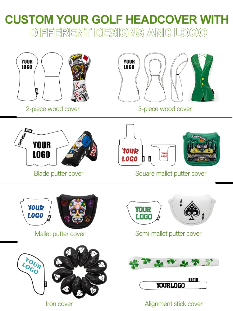 Stylish PU Leather Golf Club Head Cover for Ultimate Protection