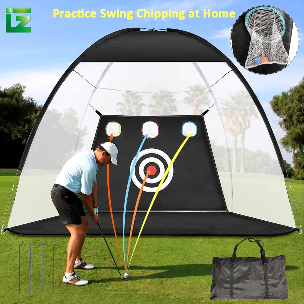 Custom Portable Multi-function Golf Hitting Practice Nets Set Easy Installation Golf Practice Net With Target Cloth