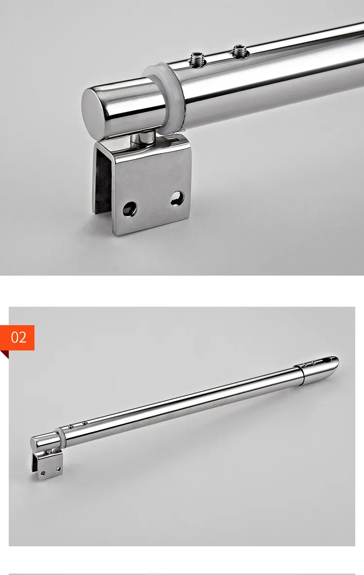 800-1200mm Bathroom Glass Support Bar Beveled Clip Shower Accessories