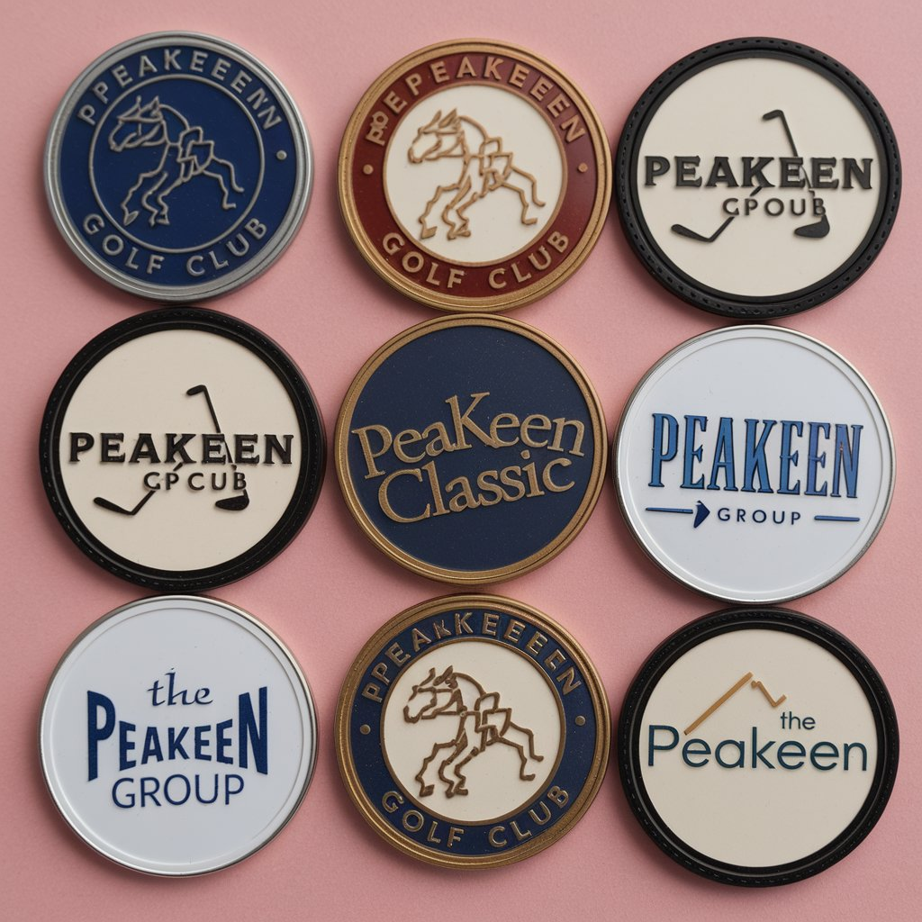 Custom Golf Ball Marker with Hat Clip for Gift Set Enamel Finish Logo Design Golf Marker Ball Marker Golf Tournament Use