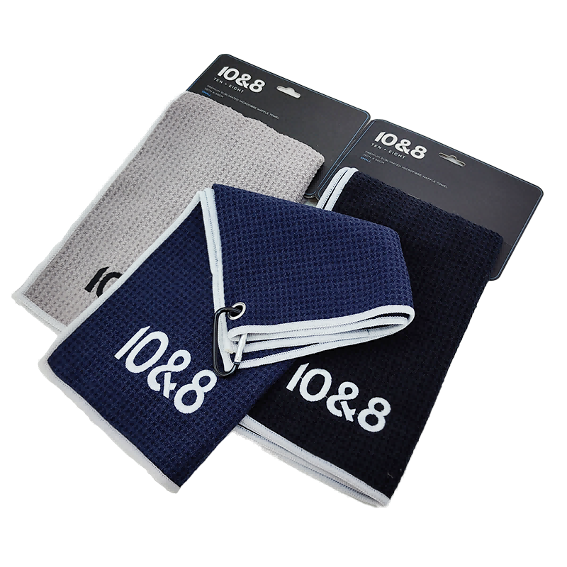 Outdoor Sports Golf Accessories Towel Magnetic Microfiber Waffle Golf Towel with Ball Cleaner Brush