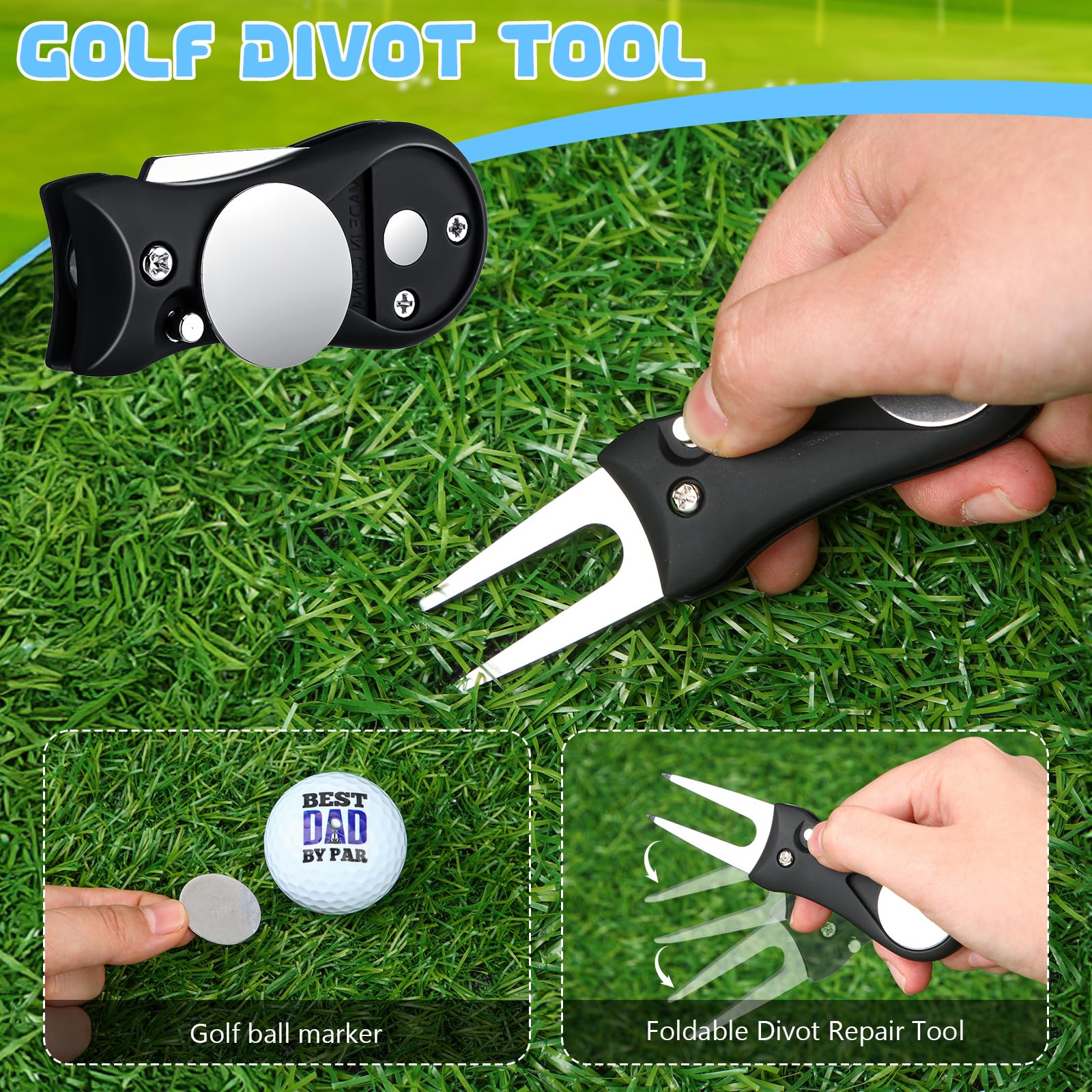 Custom Golf Accessories Kit Golf Club Cleaning Kit Microfiber Towel Cleaner Brush Repair Tool Ball Bag for Men Women Gifts