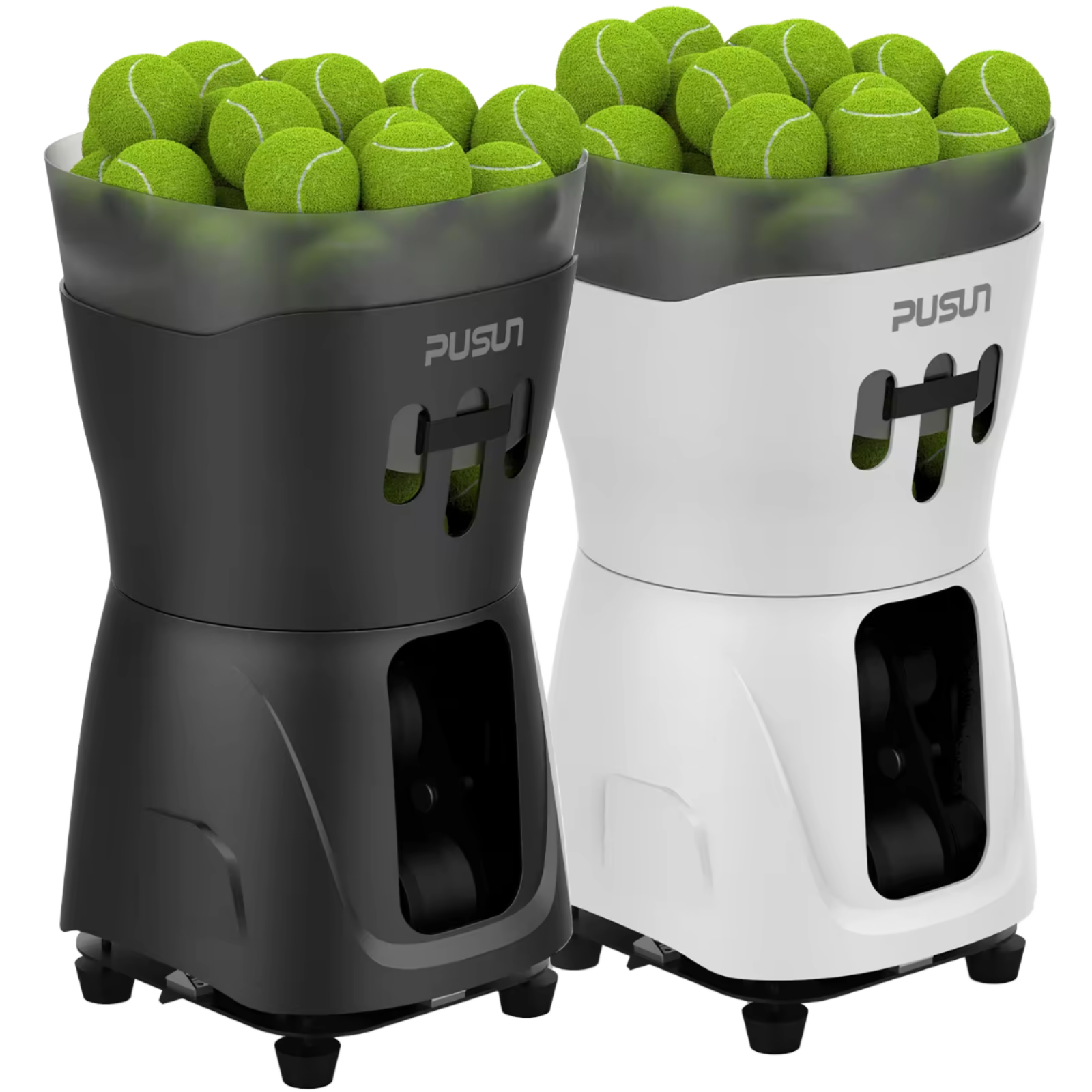 PUSUN PT-Mini Portable AC Battery-Powered Tennis Ball Serve Throwing Launching Machine 50-Ball Training Equipment