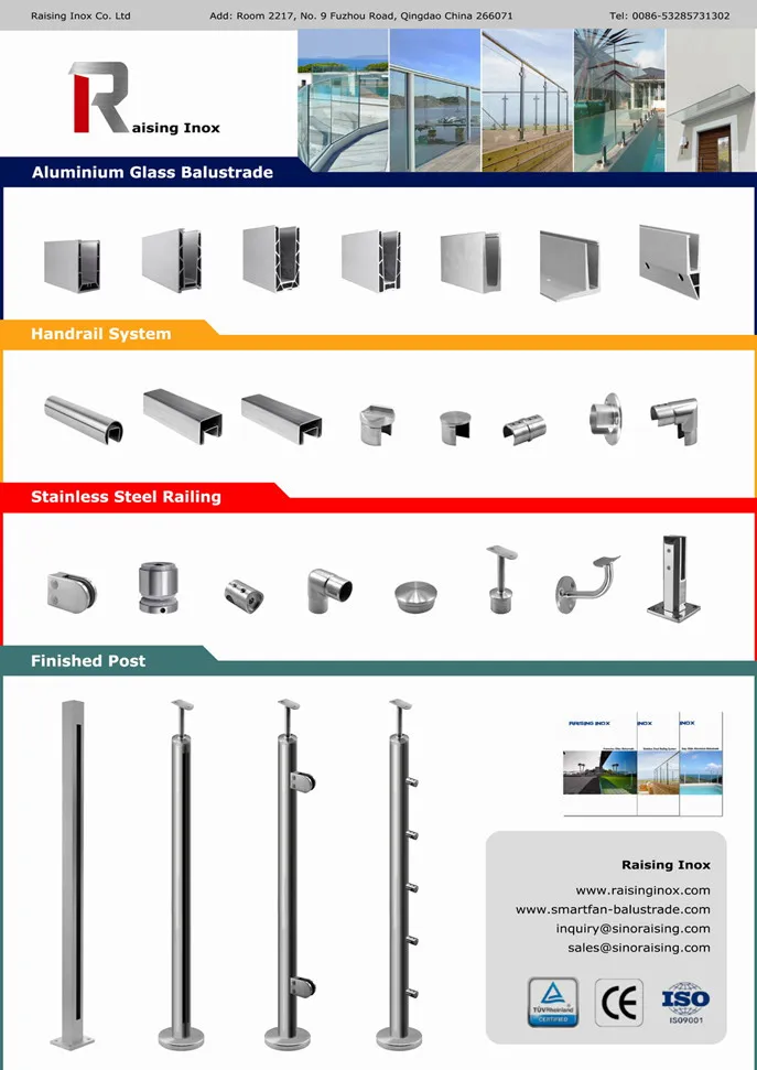 Stainless Steel Handrail Fittings Support Staircase Handrail Accessories