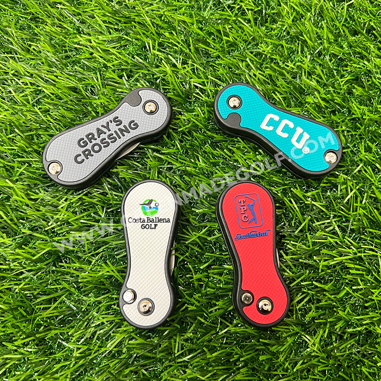 Stainless Steel Golf Divot Repair Tool Golf Pitch Fork High Quality Multi-function Metal Golf Divot Repair Tool Logo Customized