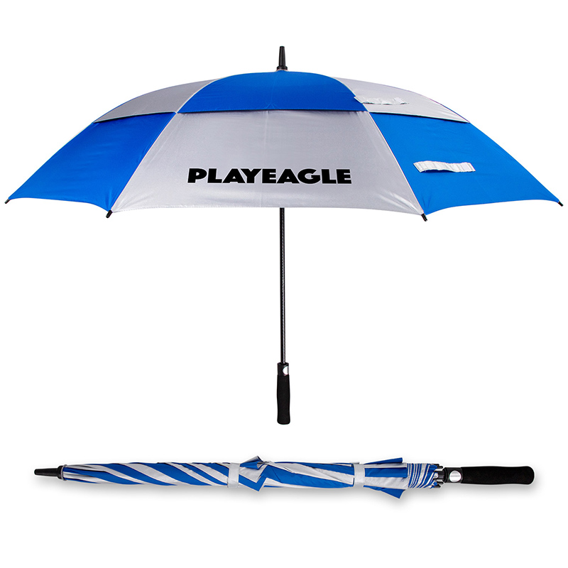 PLAYEAGLE Golf Umbrella Double Canopy Wholesale Custom Windproof UV Sun Protection Umbrella Automatic Open Fits Golf Cart