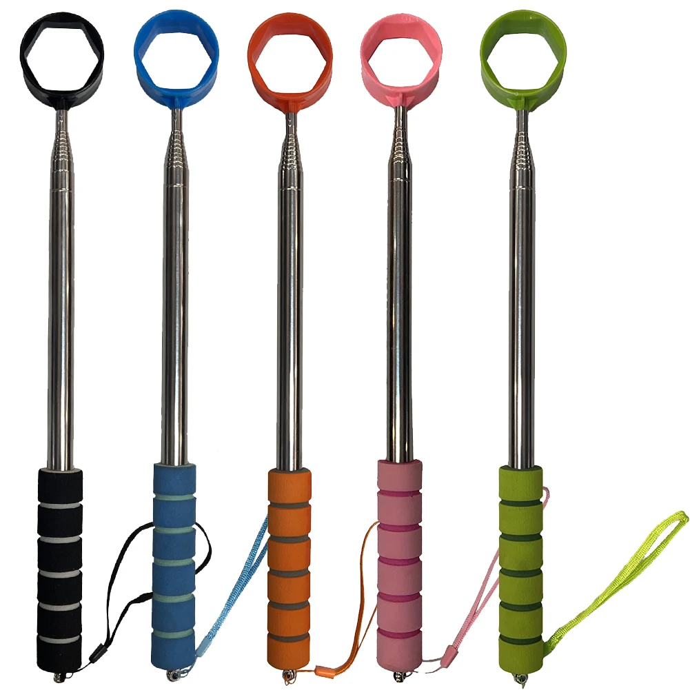 8.86 FT Stainless Ball Retriever Tool Telescopic Golf Ball Retriever Claw Sucker Tool Extendable Golf Ball Retriever for Golfer