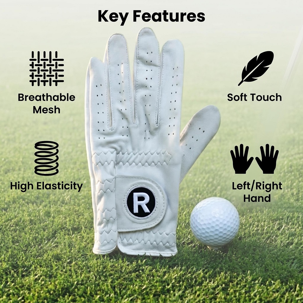 Premium Cabretta Leather Golf Glove Men Soft Breathable Durable Anti Slip Grip Sports Accessories