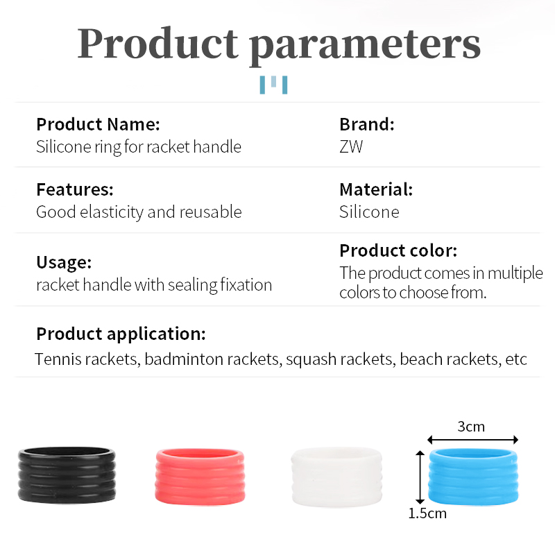 High Quality Rubber Tennis Racquet Grip Bands Tennis Grip Rings Silicone Rubber Band Ring For Pickleball Paddles Squash Racket