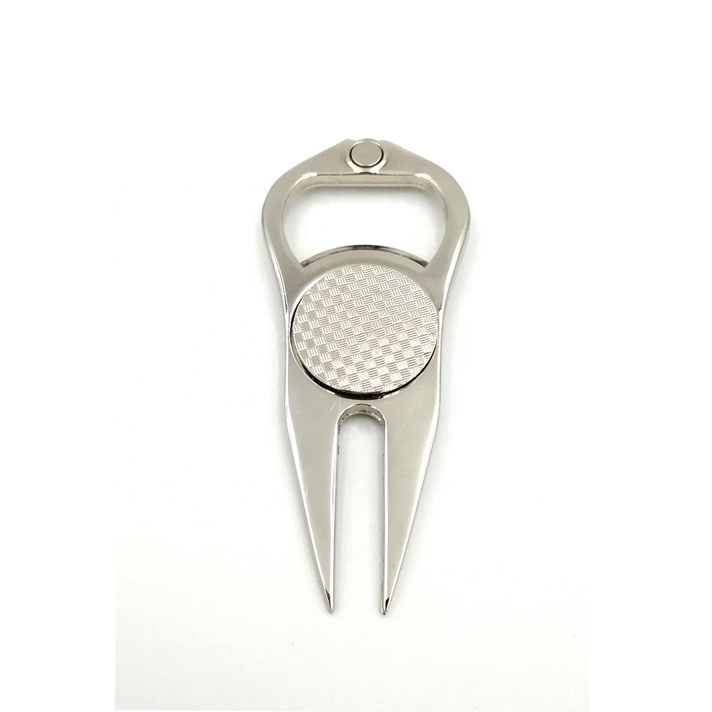 In Stock Bulk Hot Sale Custom Multifunctional Zinc Alloy Golf Divot Repair With Convenient Bottle Opener And Ball Marker