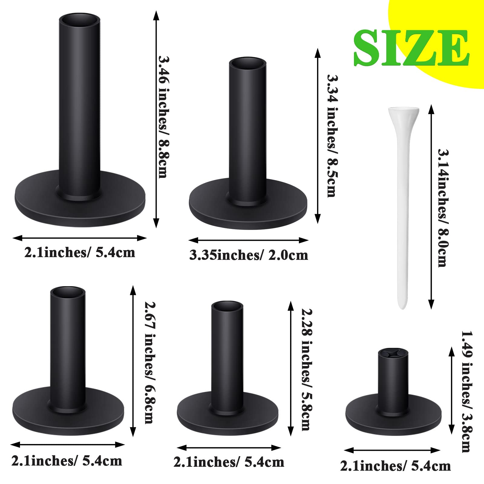Rubber Golf Tees Set Tees Holders for Driving Range Mats Value Rubber Ball Seat Golf Hitting Mats and Indoor Outdoor Training