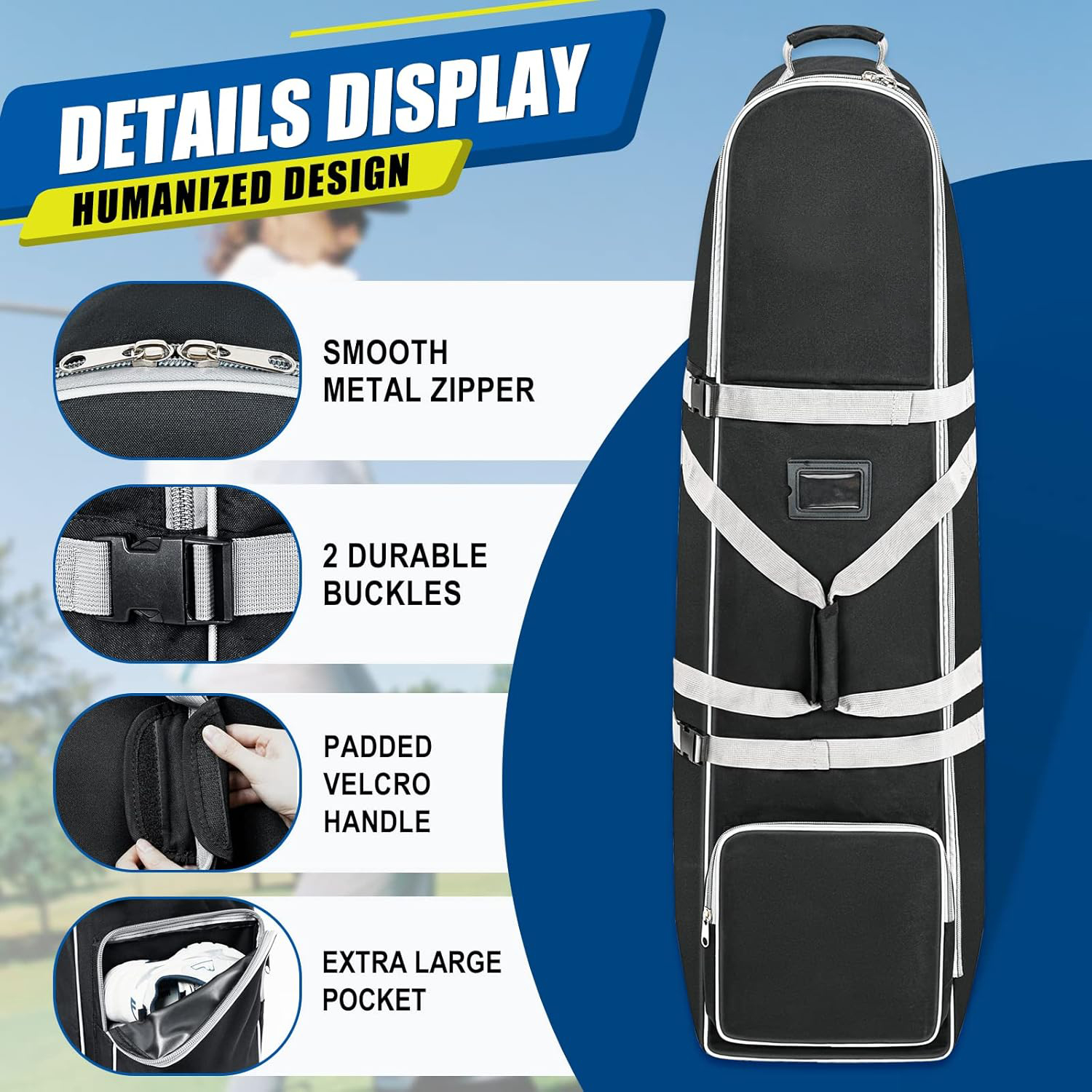 Wholesale OEM Custom Golf Club Travel Case HKB Model Soft Sided Lightweight Durable Padded Protection MOQ 50 Pcs
