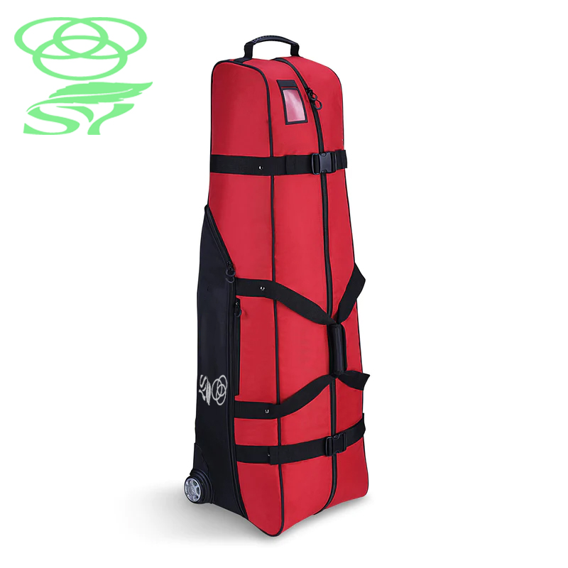 Hot Sale Golf Club Travel Case Cover Cart Bag Soft Padded Abrison Base Toiletry Upgraded Rubber 2 Smooth Wheels Waterproof 1680D