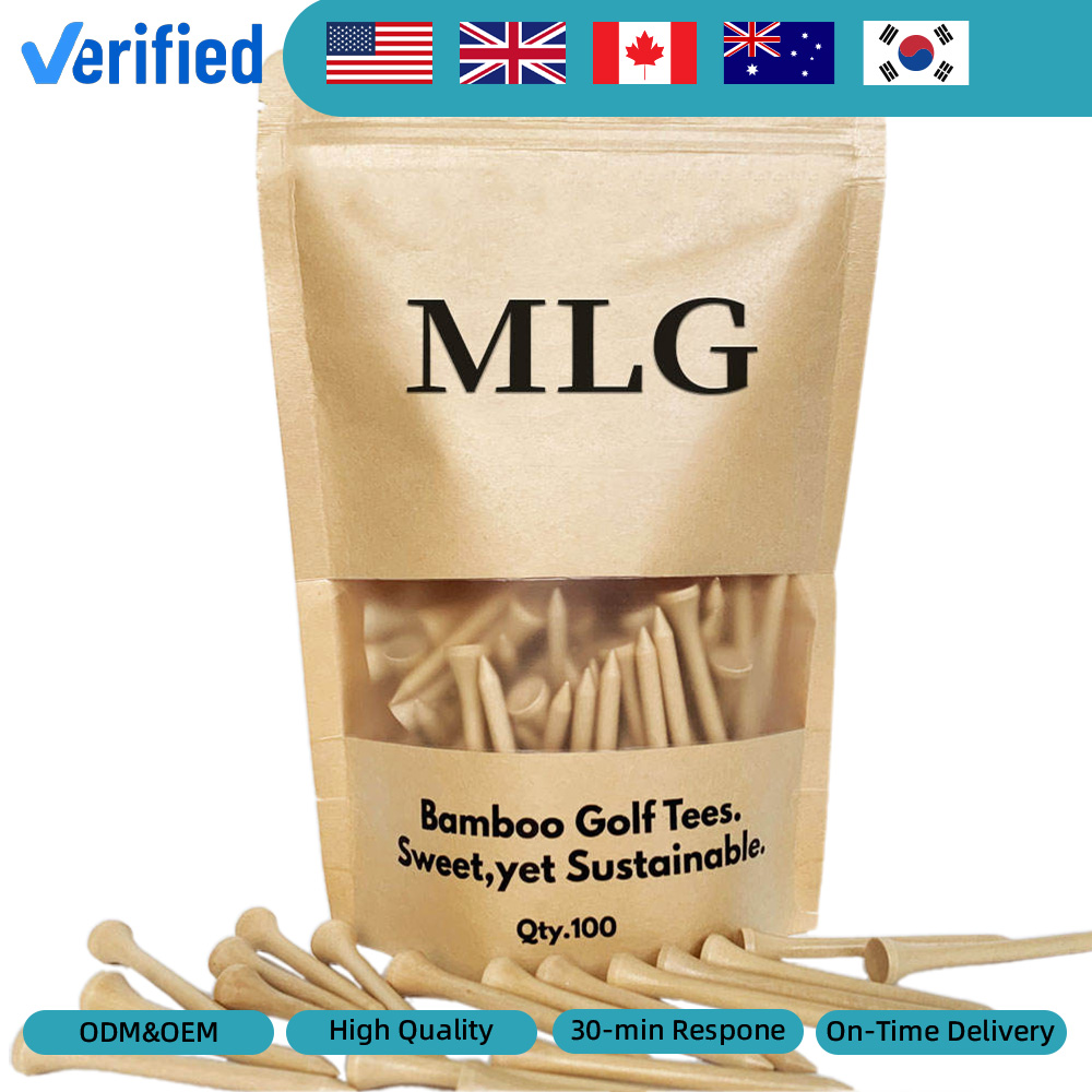 Wholesale Manufacturer High Quality Golf Pegs Custom Logo Natural Wood Bamboo Golf Tees