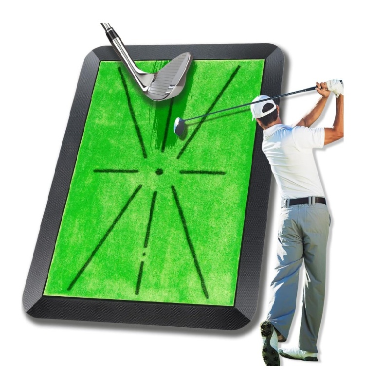 Real Time Swing Feedback Trainer Strike Training Aid Turf Driving Impact Pad Golf Hitting Mat with Divot Board