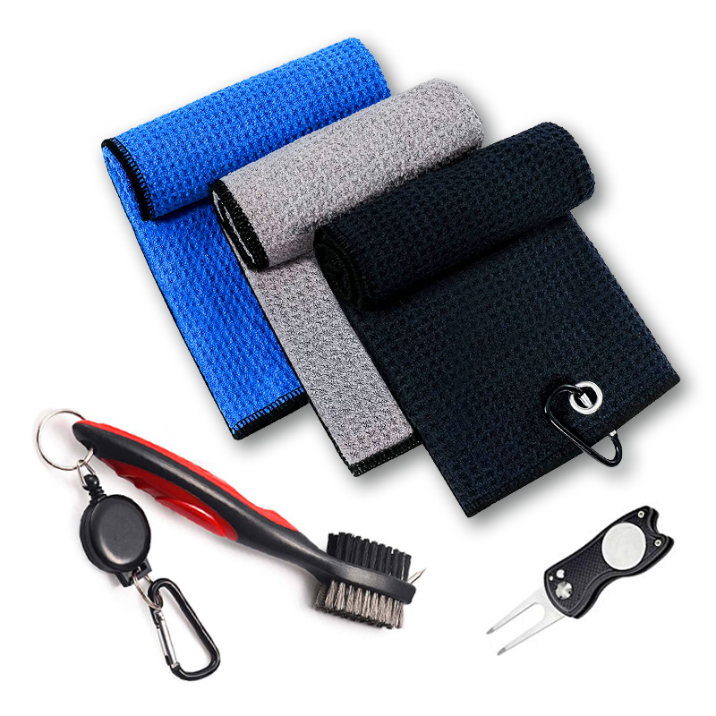 Blue Flamingo Printed Golf Club Cleaner Waffle Magnetic Microfiber Golf Towel with Clip Hook Sport Style Accessories
